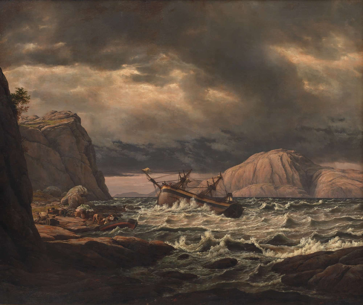 A Shipwreck On The Coast Of Norway by Johan Christian Dahl