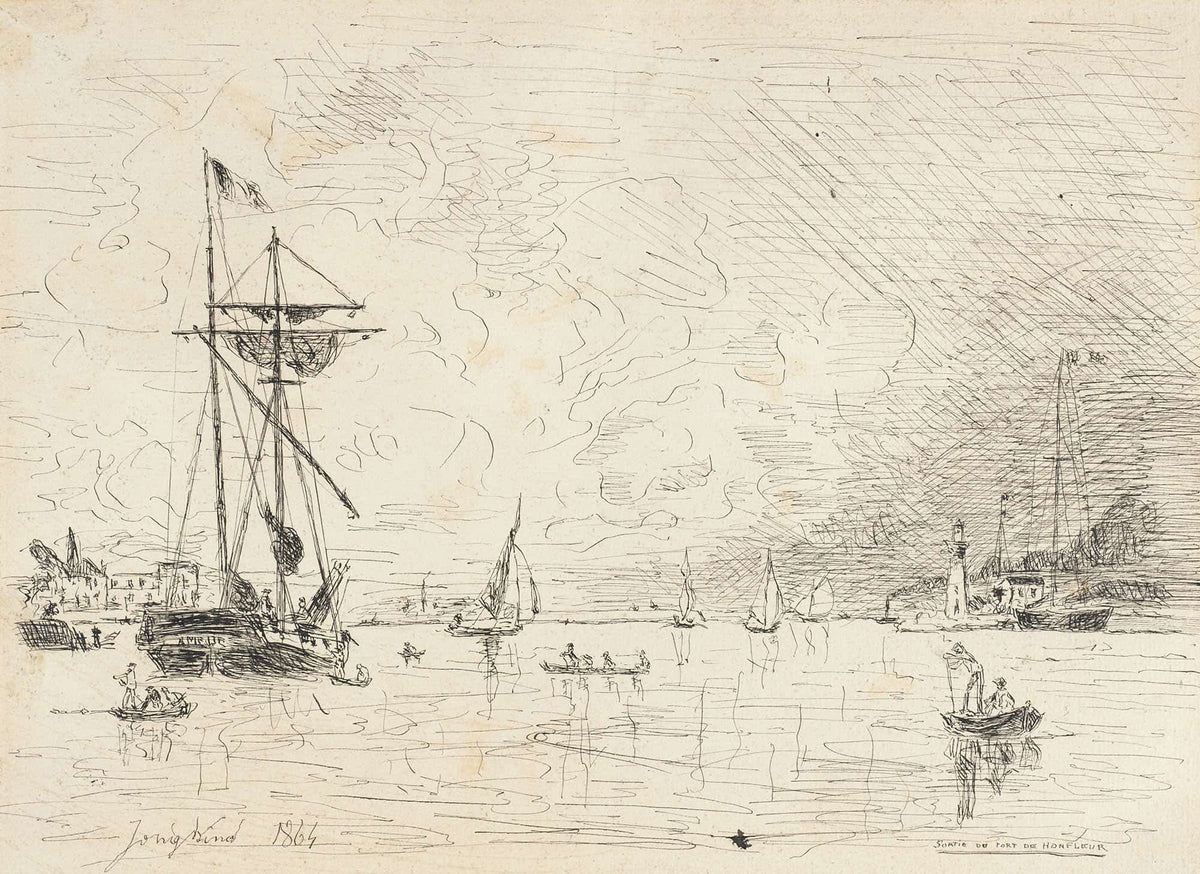 Departure From The Port Of Honfleur by Johan Barthold Jongkind