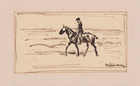 Federzeichnung Reiter Am Strand by Max Liebermann