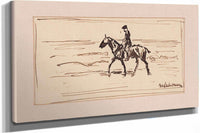 Federzeichnung Reiter Am Strand by Max Liebermann