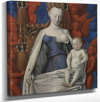12" x 12" / Canvas Wrap Virgin And Child Surrounded By Angels By Jean Fouquet Fine Art Print