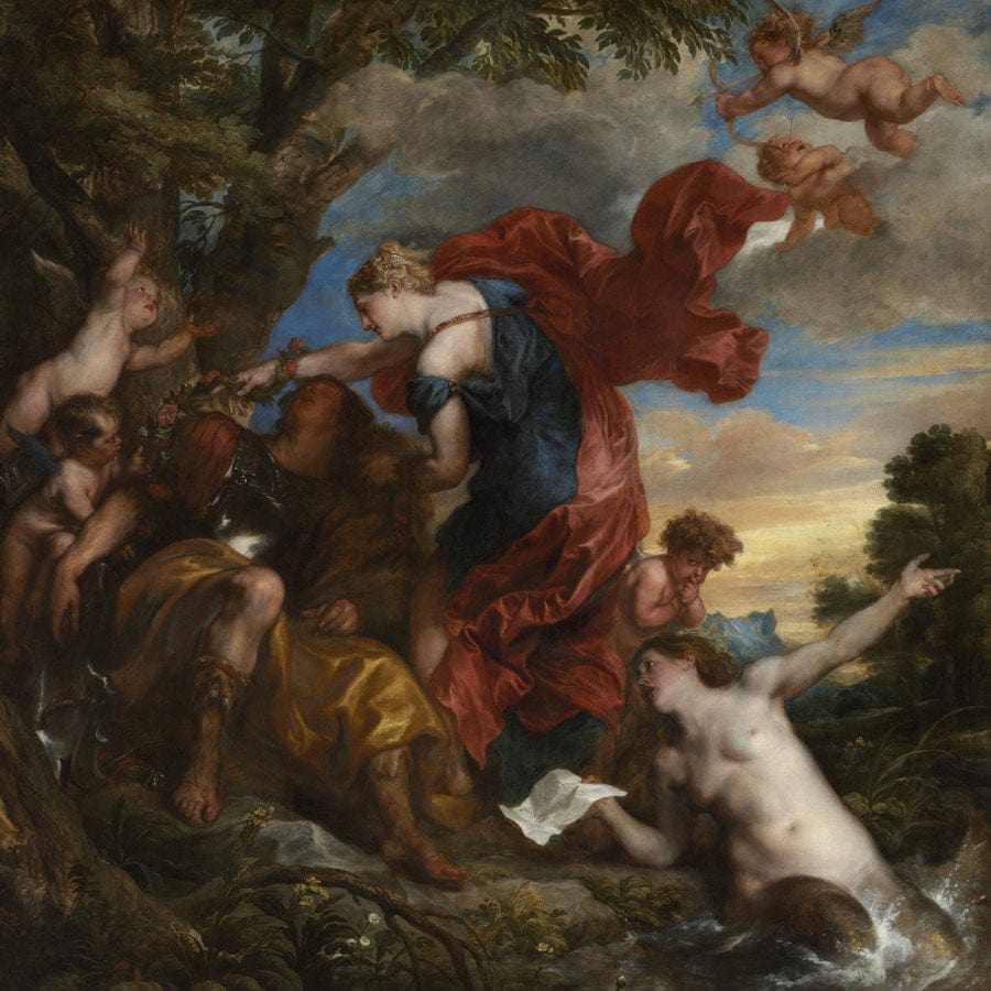 12" x 12" / Fine Art Paper Rinaldo And Armida By Anthony Van Dyck Fine Art Print