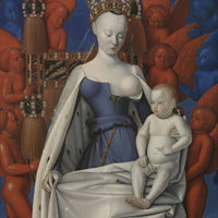 12" x 12" / Fine Art Paper Virgin And Child Surrounded By Angels By Jean Fouquet Fine Art Print
