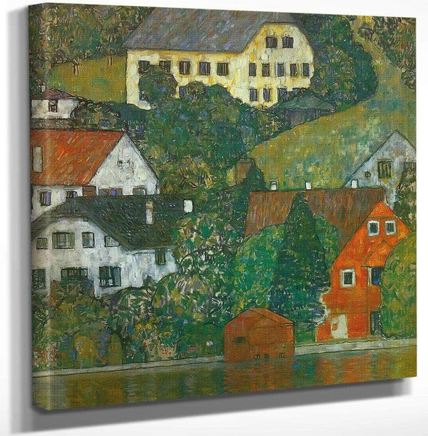 18" x 24" / Canvas Wrap Houses At Unterach On The Attersee By Gustav Klimt Fine Art Print