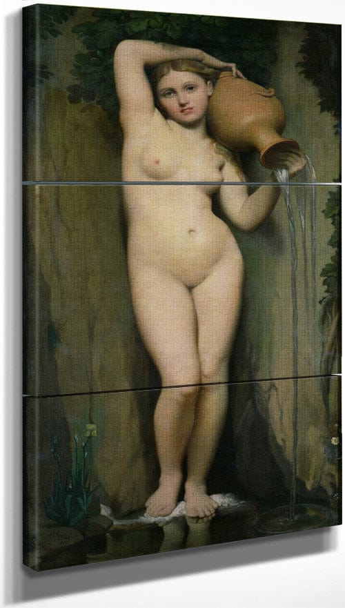 18" x 36" / Split Canvas The Source By Jean Auguste Dominique Ingres Fine Art Print