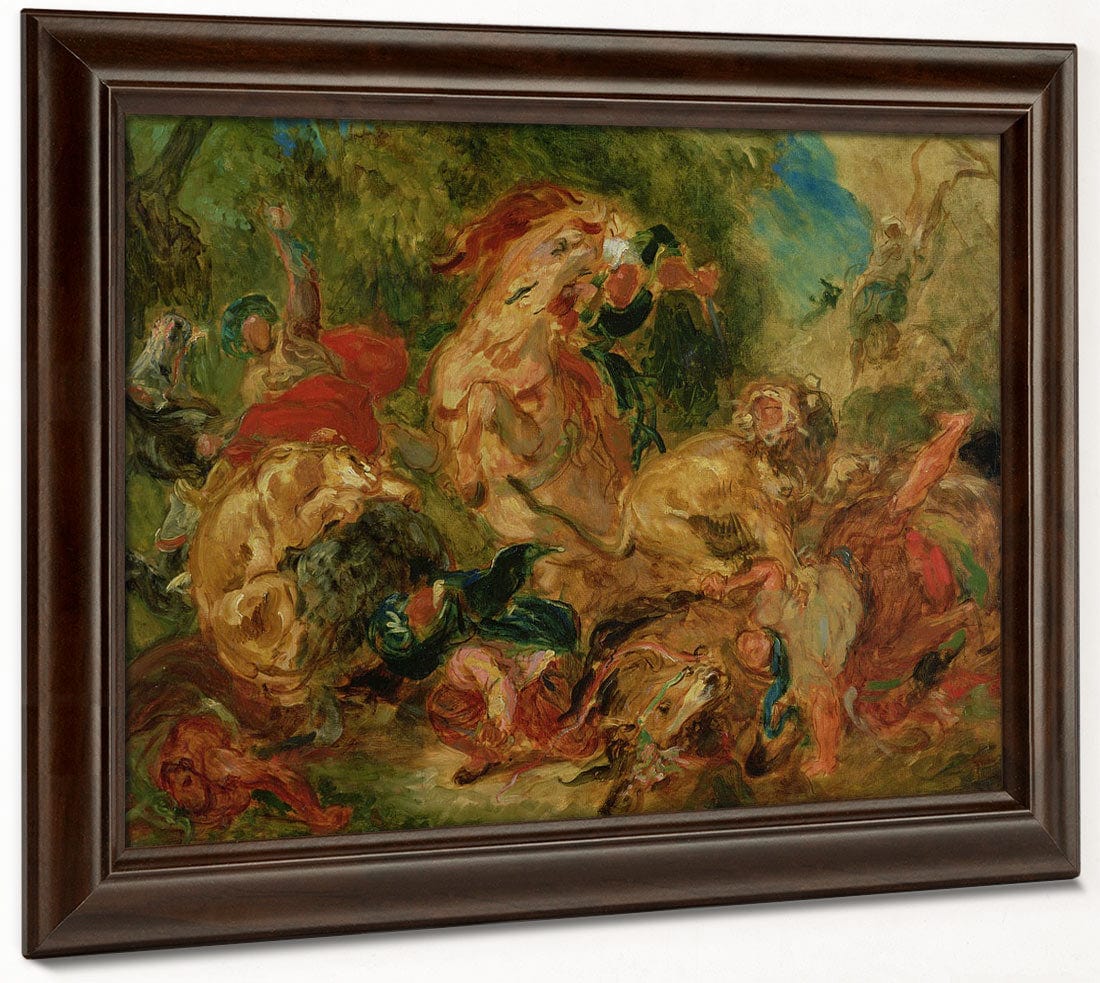 Study For The Lion Hunt By Ferdinand Victor Eugene Delacroix Fine Art Print 2
