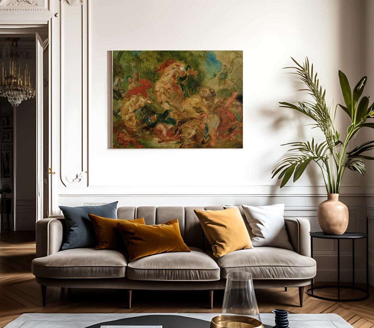 Study For The Lion Hunt By Ferdinand Victor Eugene Delacroix Fine Art Print 2