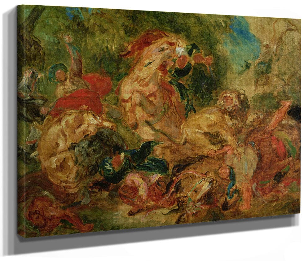 Study For The Lion Hunt By Ferdinand Victor Eugene Delacroix Fine Art Print 2