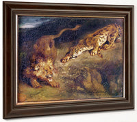 Tiger And Lion By Ferdinand Victor Eugene Delacroix Fine Art Print 2