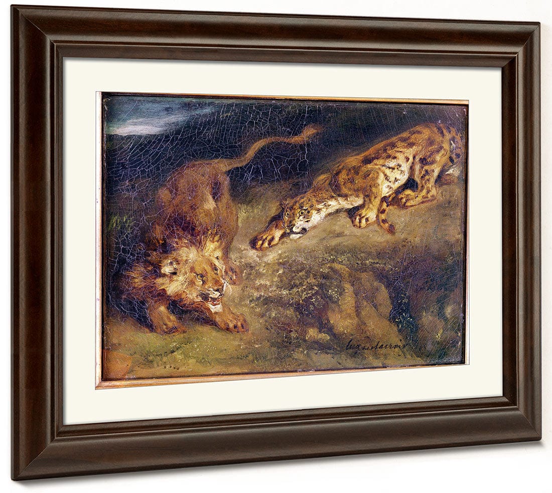 Tiger And Lion By Ferdinand Victor Eugene Delacroix Fine Art Print 2