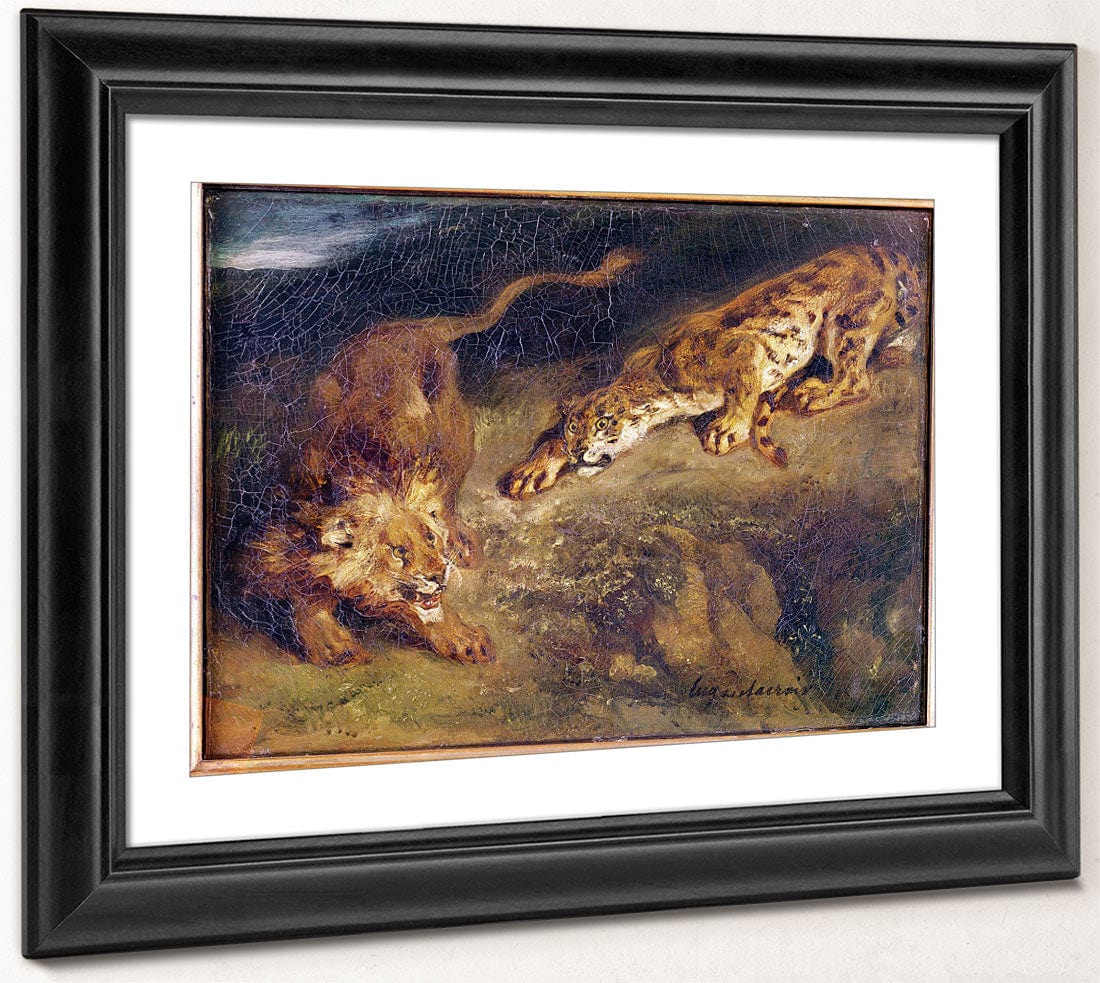 Tiger And Lion By Ferdinand Victor Eugene Delacroix Fine Art Print 2