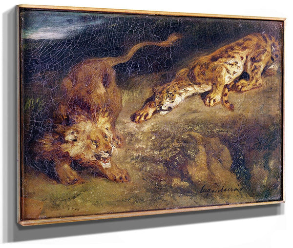 Tiger And Lion By Ferdinand Victor Eugene Delacroix Fine Art Print 2