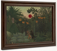 Tropical Landscape   An American Indian Struggling With A Gorilla By Henri Julien Felix Rousseau Fine Art Print 2