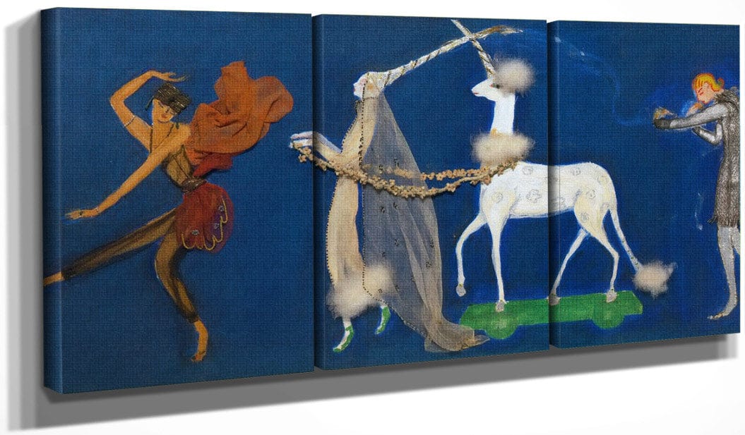 48" x 24" / Split Canvas Procession Orpheus By Florine Stettheimer Fine Art Print