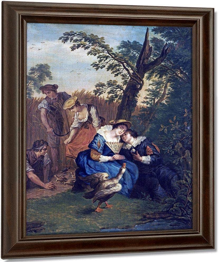 A Courting Couple Beneath A Tree By Jan Josef Horemans The Younger Fine Art Print