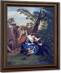A Courting Couple Beneath A Tree By Jan Josef Horemans The Younger Fine Art Print