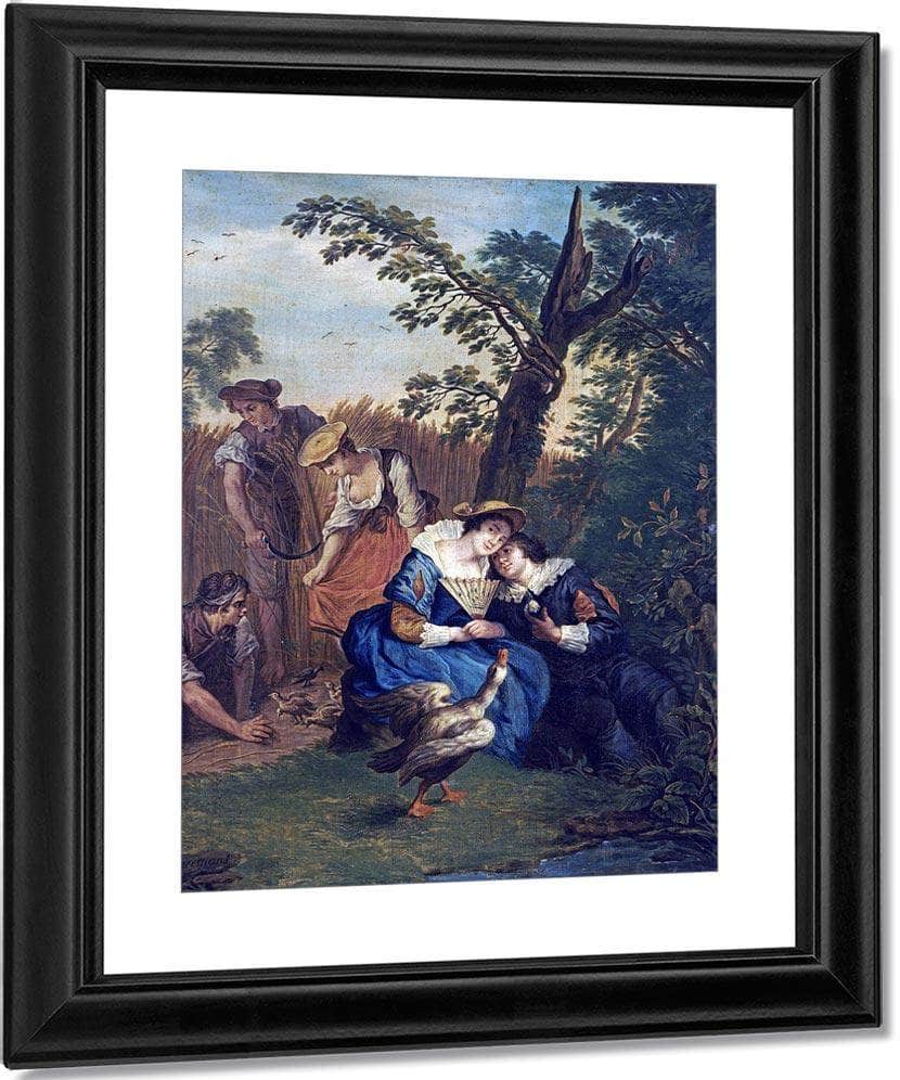 A Courting Couple Beneath A Tree By Jan Josef Horemans The Younger Fine Art Print