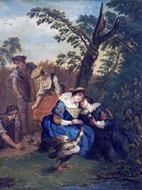A Courting Couple Beneath A Tree By Jan Josef Horemans The Younger Fine Art Print
