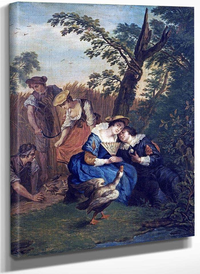 A Courting Couple Beneath A Tree By Jan Josef Horemans The Younger Fine Art Print