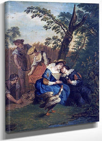 A Courting Couple Beneath A Tree By Jan Josef Horemans The Younger Fine Art Print