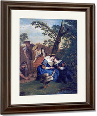 A Courting Couple Beneath A Tree By Jan Josef Horemans The Younger Fine Art Print