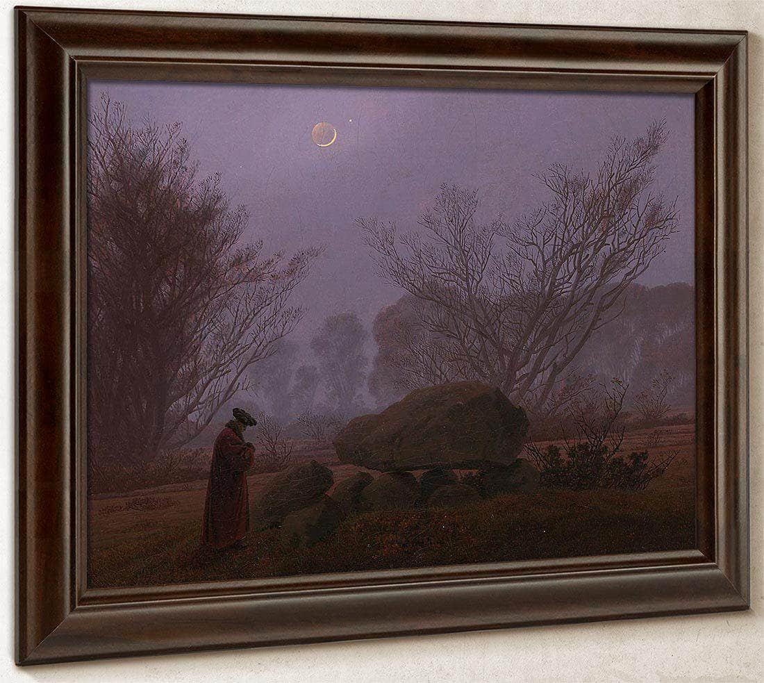 A Walk At Dusk By By Caspar David Friedrich Fine Art Print