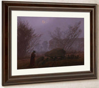 A Walk At Dusk By By Caspar David Friedrich Fine Art Print