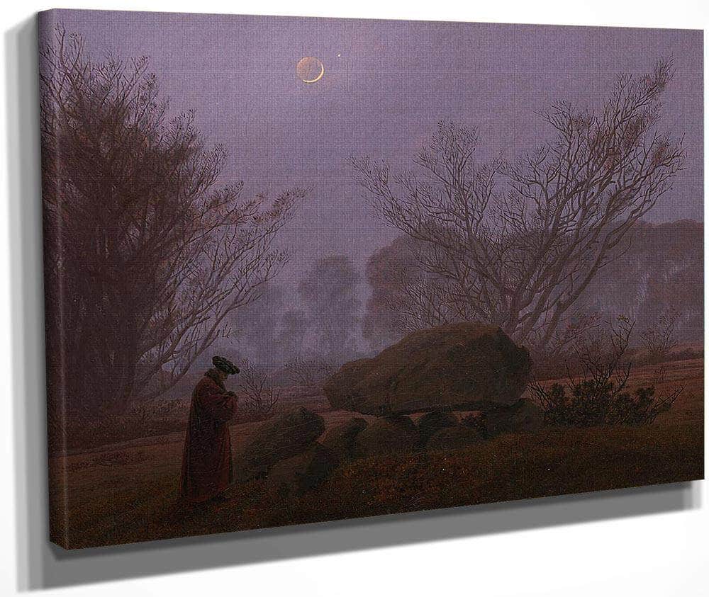 A Walk At Dusk By By Caspar David Friedrich Fine Art Print