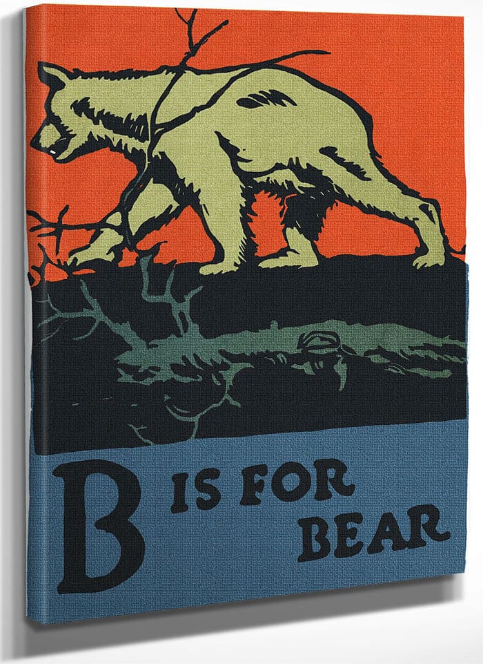 Alphabet B Is For Bear By C.B. Falls Fine Art Print