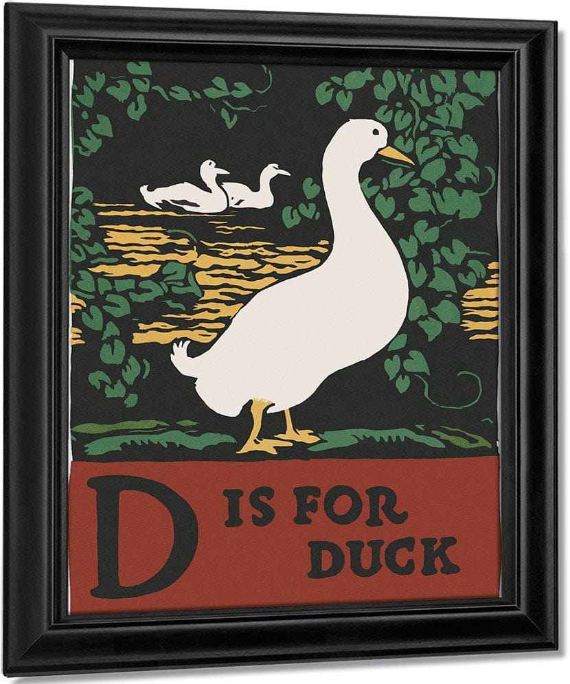 Alphabet  D Is For Duck By C.B. Falls Fine Art Print