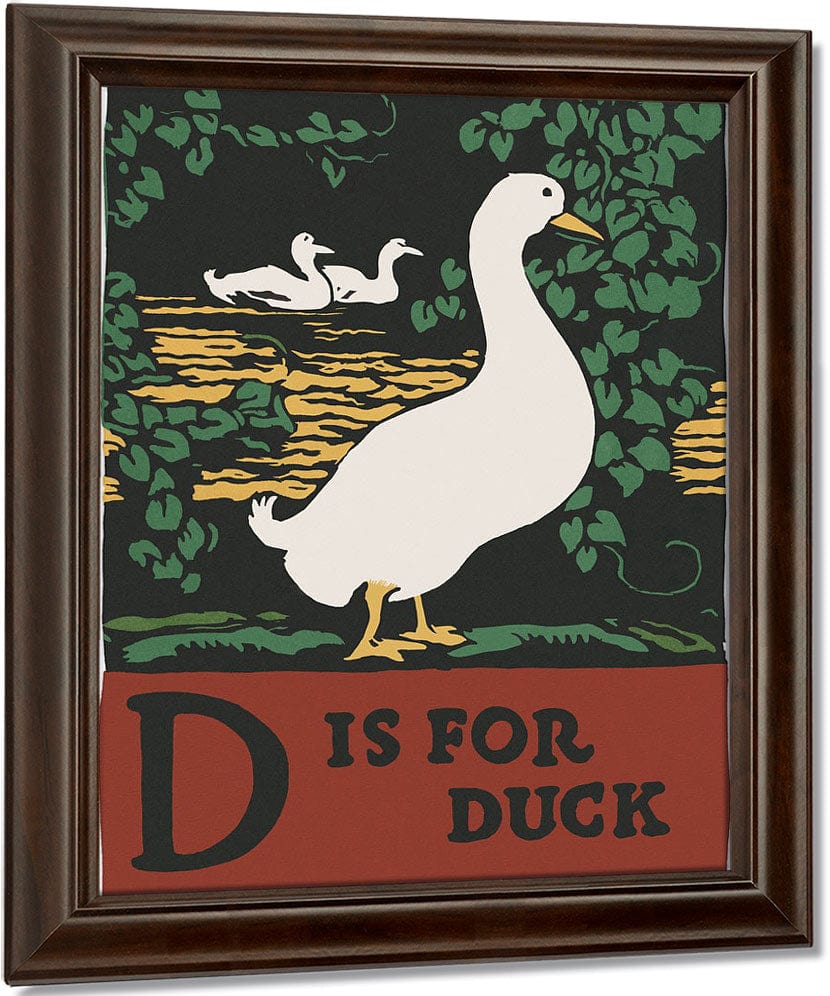 Alphabet  D Is For Duck By C.B. Falls Fine Art Print