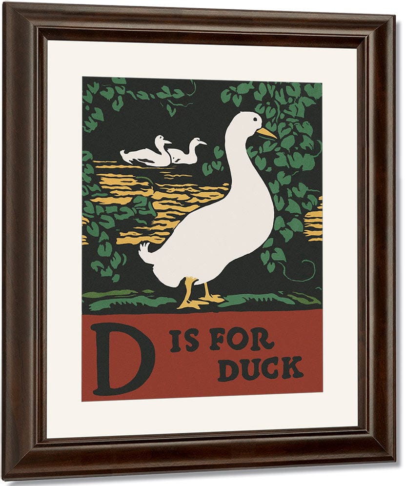 Alphabet  D Is For Duck By C.B. Falls Fine Art Print