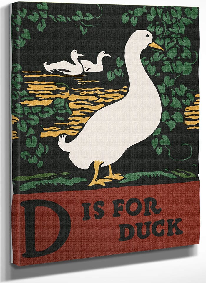 Alphabet  D Is For Duck By C.B. Falls Fine Art Print