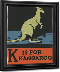 Alphabet  K Is For Kangaroo By C.B. Falls Fine Art Print