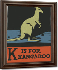 Alphabet  K Is For Kangaroo By C.B. Falls Fine Art Print