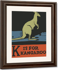 Alphabet  K Is For Kangaroo By C.B. Falls Fine Art Print
