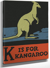 Alphabet  K Is For Kangaroo By C.B. Falls Fine Art Print