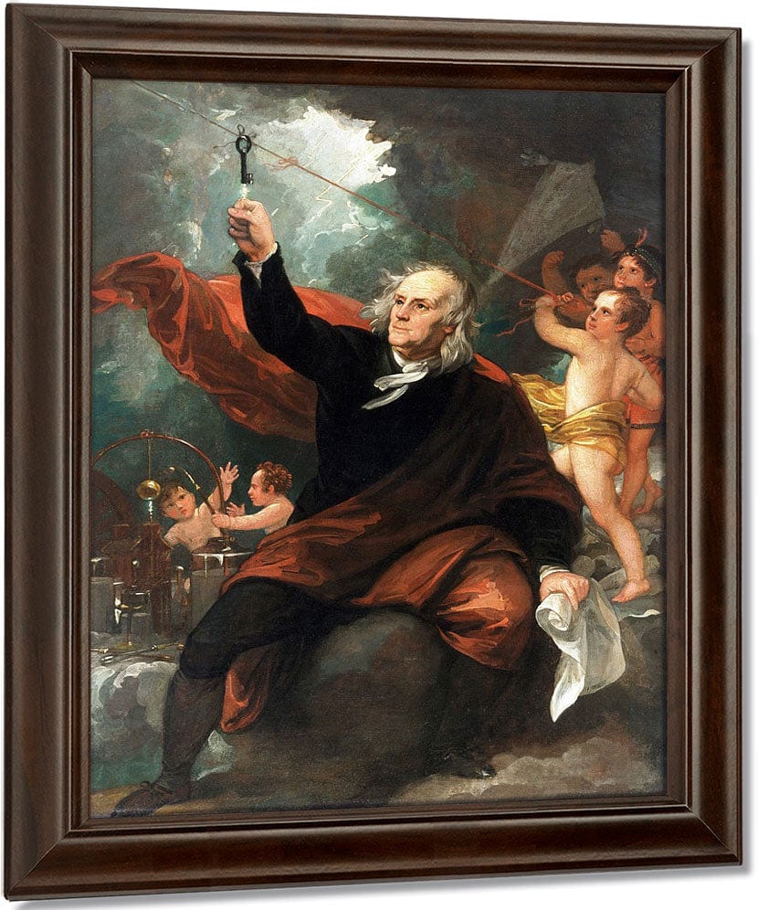 Benjamin Franklin Drawing Electricity From The Sky By Benjamin West Fine Art Print