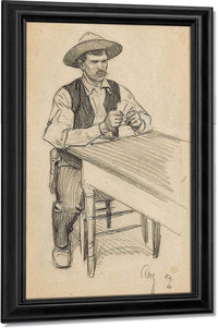 Card Player; Portrait Of A Young Native American 1900 (A Pair) By Maynard Dixon Fine Art Print