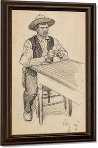 Card Player; Portrait Of A Young Native American 1900 (A Pair) By Maynard Dixon Fine Art Print