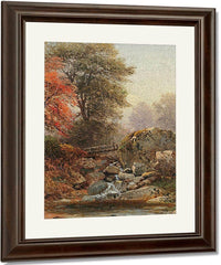 Cascade With Footbridge by Sanford Robinson Gifford Fine Art Print