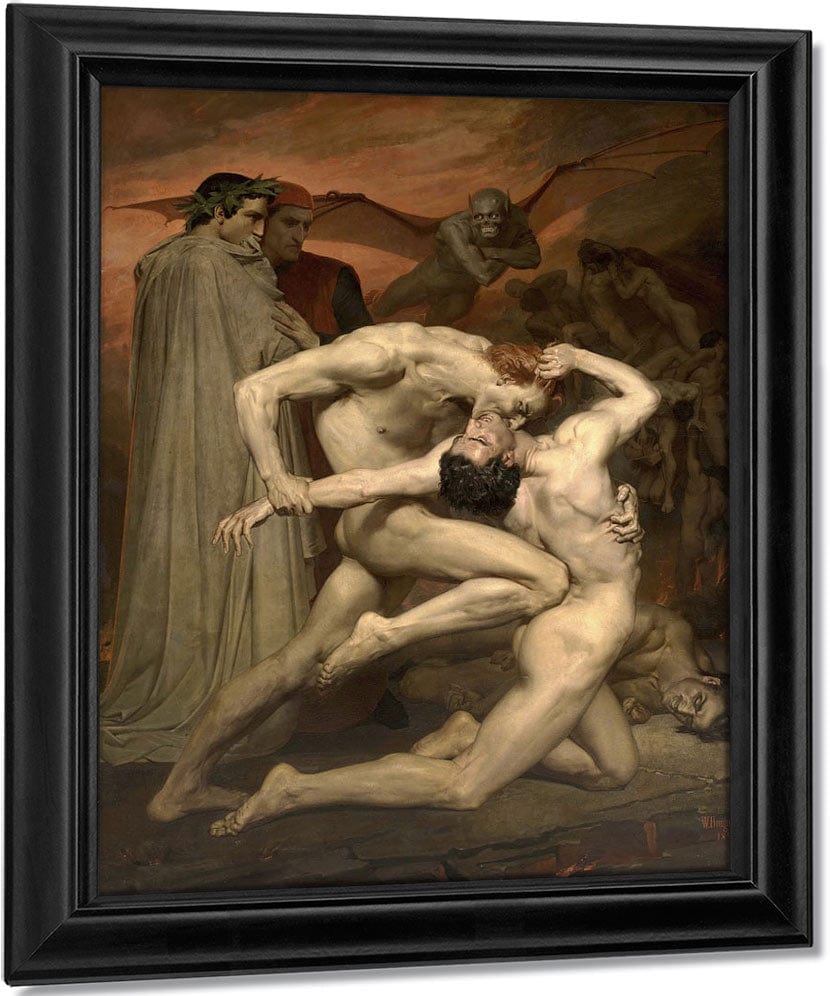 Dante And Virgil In Hell By William Adolphe Bouguereau Fine Art Print