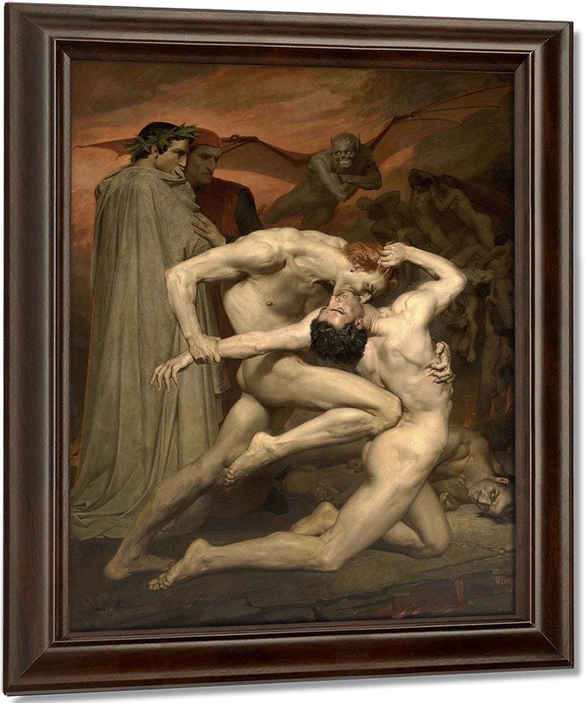 Dante And Virgil In Hell By William Adolphe Bouguereau Fine Art Print