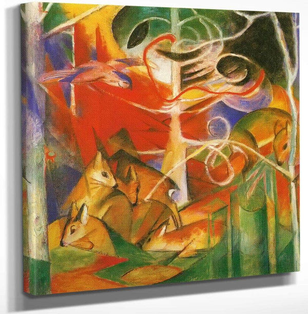 Deer In The Forest I By Franz Marc Fine Art Print