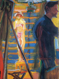 Heckel And Model In Studio By Ernst Ludwig Kirchner Fine Art Print