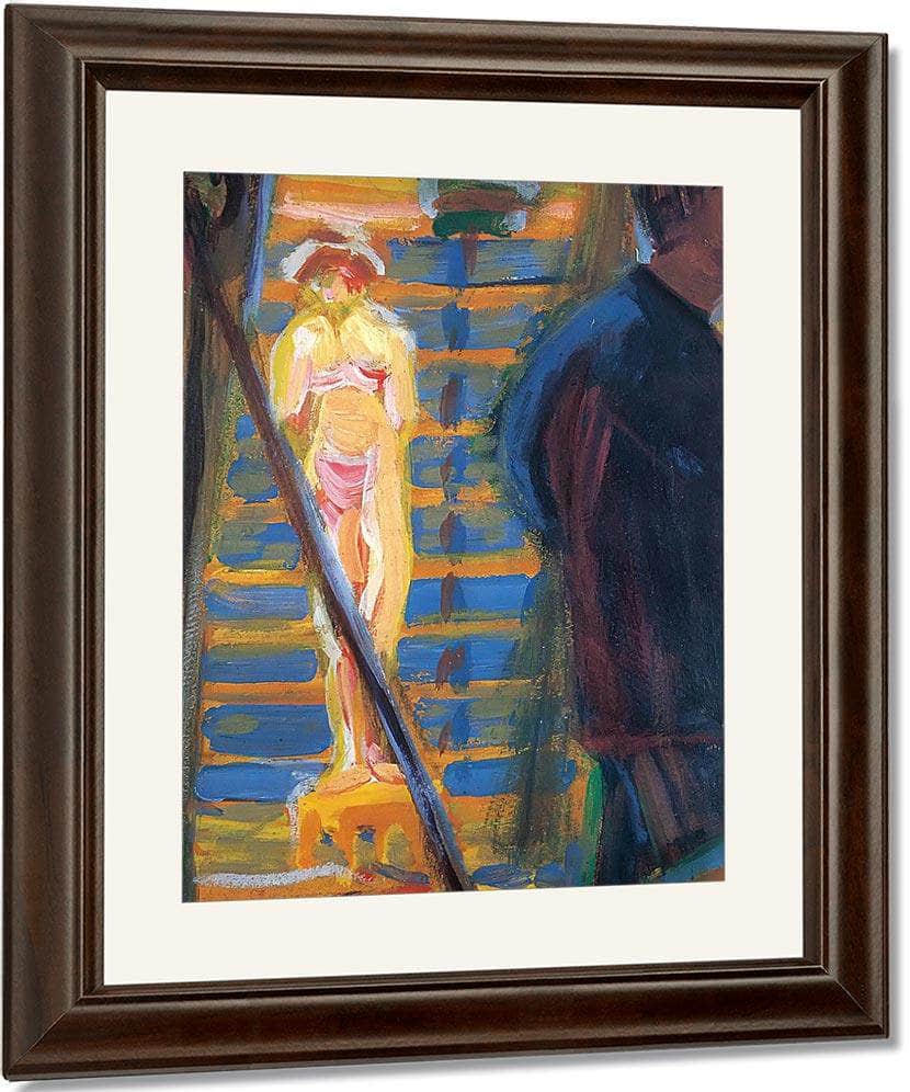 Heckel And Model In Studio By Ernst Ludwig Kirchner Fine Art Print
