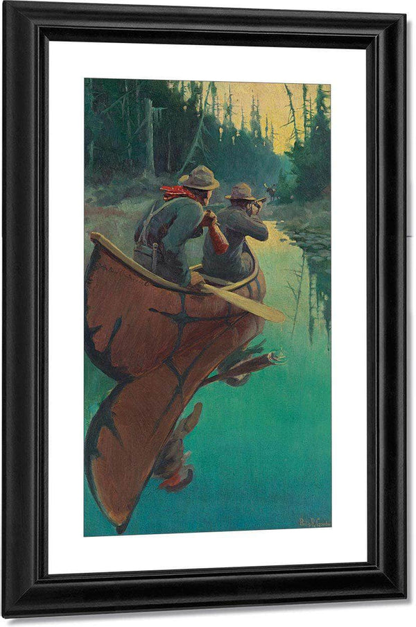 Hunters In A Canoe By Philip R. By Goodwin Fine Art Print