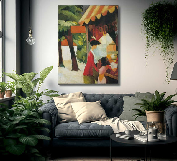 In Front Of The Hat Shop By August Macke Fine Art Print