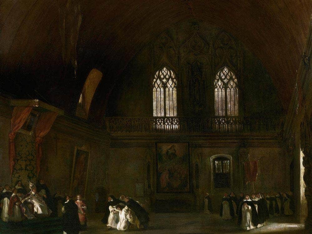 Interior Of A Dominican Convent In Madrid By Eugene Delacroix Fine Art Print