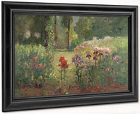 Iris & Trees (In The Flower Garden) By Theodore Clement Steele Fine Art Print